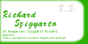 richard szigyarto business card