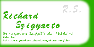 richard szigyarto business card